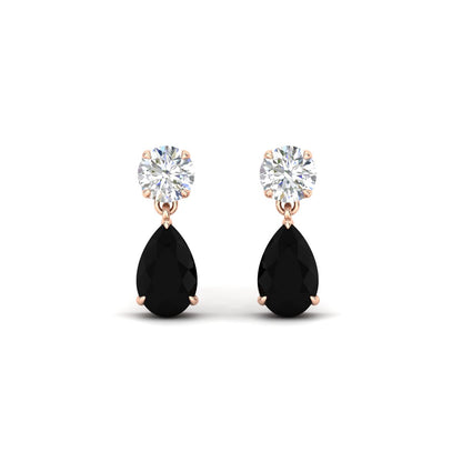 Round And Pear Drop Stud Earrings Fascinating Diamonds