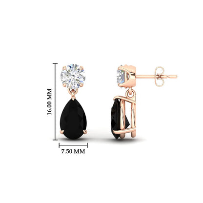 Round And Pear Drop Stud Earrings Fascinating Diamonds
