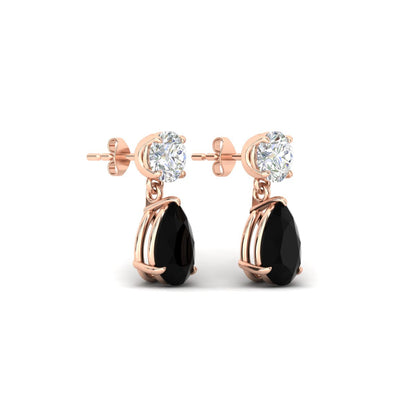 Round And Pear Drop Stud Earrings Fascinating Diamonds