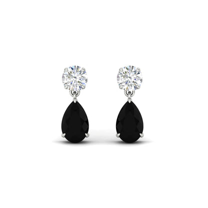 Round And Pear Drop Stud Earrings Fascinating Diamonds
