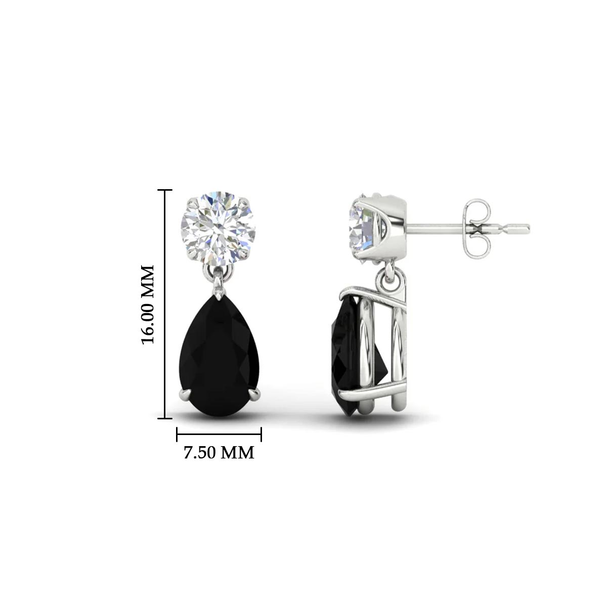 Round And Pear Drop Stud Earrings Fascinating Diamonds