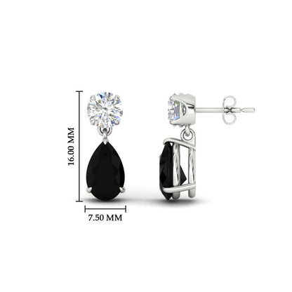 Round And Pear Drop Stud Earrings Fascinating Diamonds