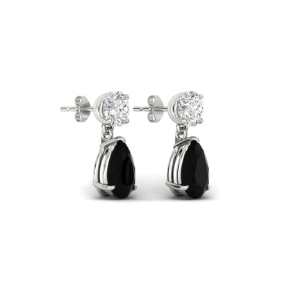 Round And Pear Drop Stud Earrings Fascinating Diamonds