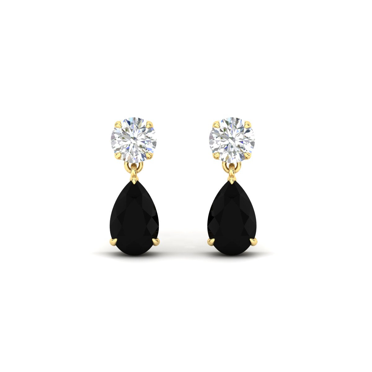 Round And Pear Drop Stud Earrings Fascinating Diamonds