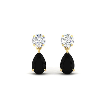 Round And Pear Drop Stud Earrings Fascinating Diamonds