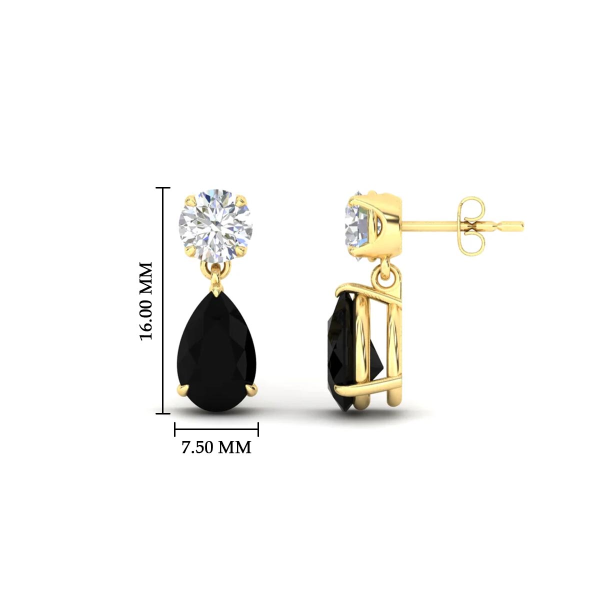 Round And Pear Drop Stud Earrings Fascinating Diamonds