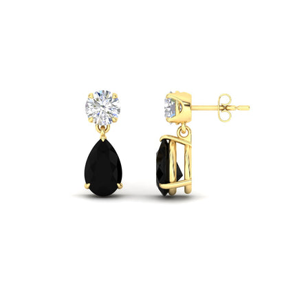 Round And Pear Drop Stud Earrings Fascinating Diamonds