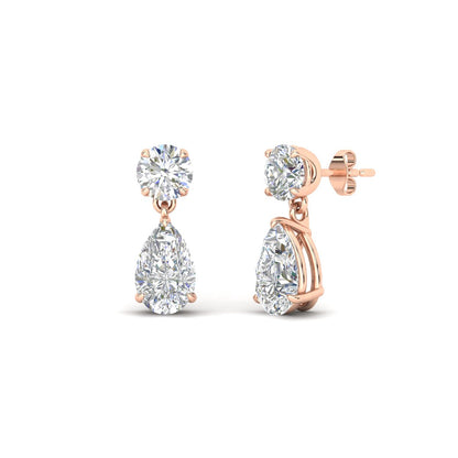 Round And Pear Drop Stud Earrings Fascinating Diamonds
