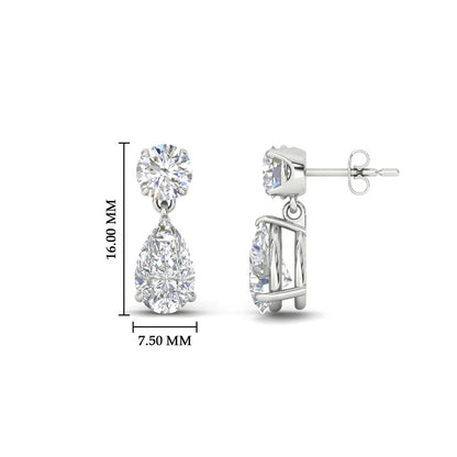 Round And Pear Drop Stud Earrings Fascinating Diamonds