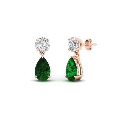 Round And Pear Drop Stud Earrings Fascinating Diamonds