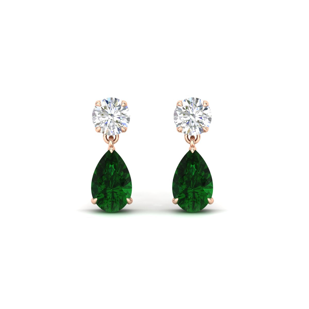 Round And Pear Drop Stud Earrings Fascinating Diamonds