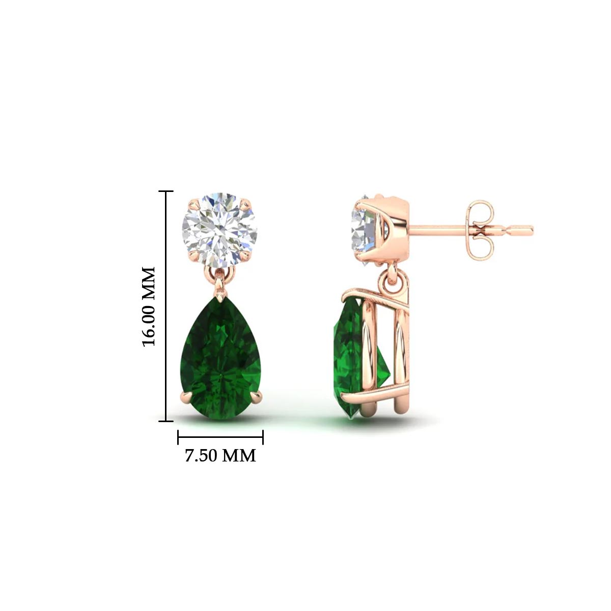 Round And Pear Drop Stud Earrings Fascinating Diamonds