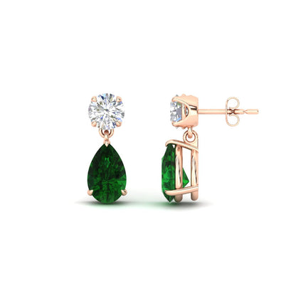 Round And Pear Drop Stud Earrings Fascinating Diamonds