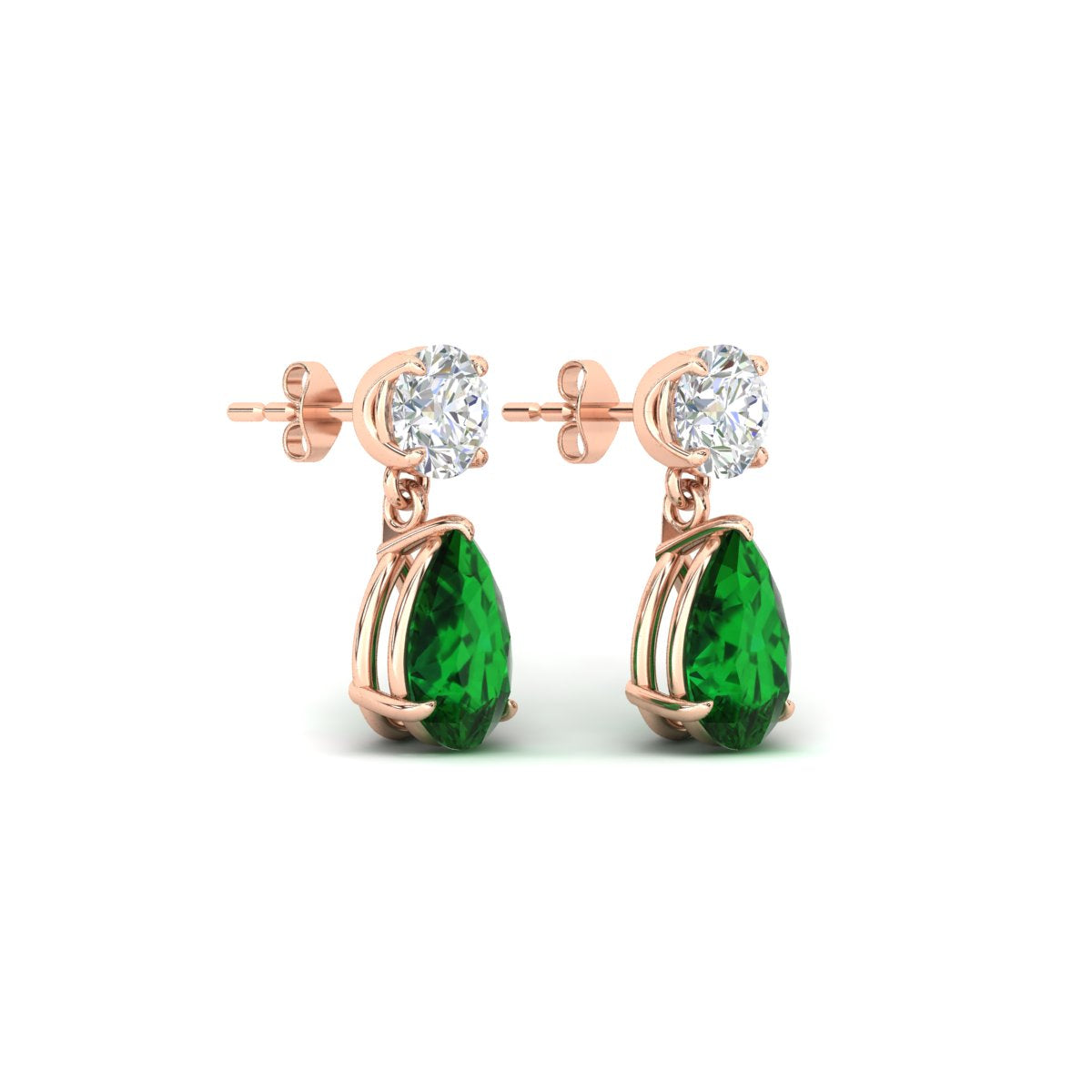 Round And Pear Drop Stud Earrings Fascinating Diamonds