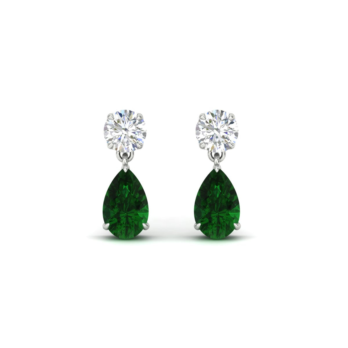 Round And Pear Drop Stud Earrings Fascinating Diamonds