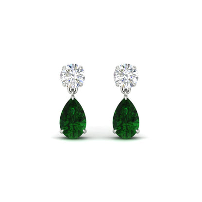 Round And Pear Drop Stud Earrings Fascinating Diamonds