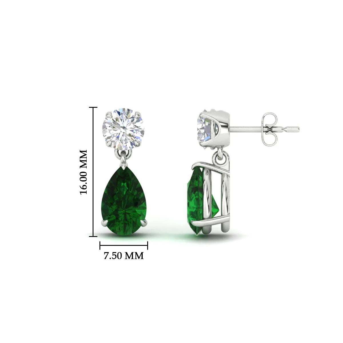 Round And Pear Drop Stud Earrings Fascinating Diamonds