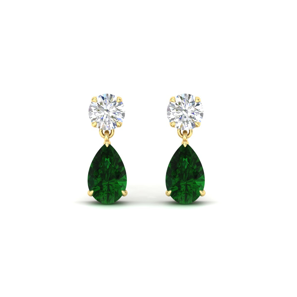 Round And Pear Drop Stud Earrings Fascinating Diamonds