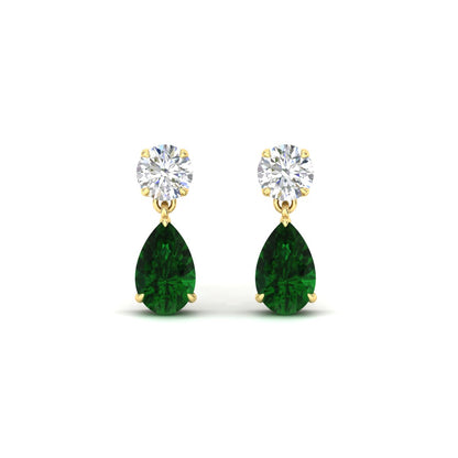 Round And Pear Drop Stud Earrings Fascinating Diamonds