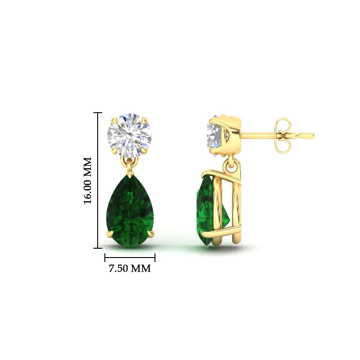 Round And Pear Drop Stud Earrings Fascinating Diamonds