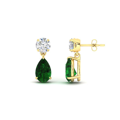 Round And Pear Drop Stud Earrings Fascinating Diamonds