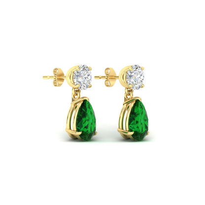 Round And Pear Drop Stud Earrings Fascinating Diamonds