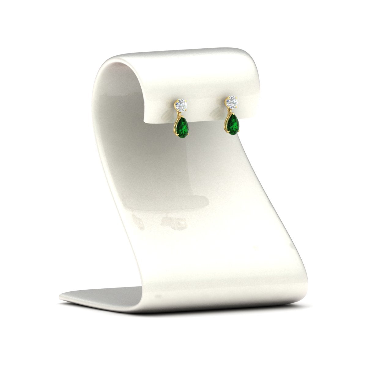 Round And Pear Drop Stud Earrings Fascinating Diamonds