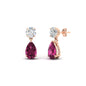 Round And Pear Drop Stud Earrings Fascinating Diamonds