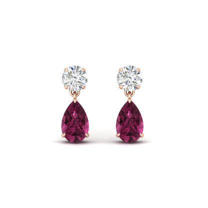 Round And Pear Drop Stud Earrings Fascinating Diamonds