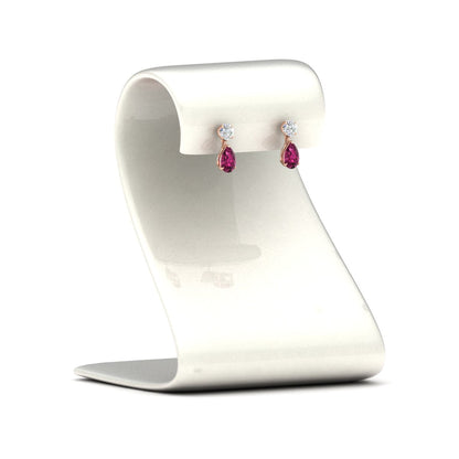 Round And Pear Drop Stud Earrings Fascinating Diamonds