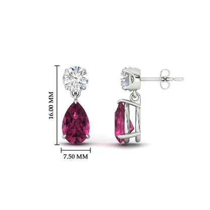 Round And Pear Drop Stud Earrings Fascinating Diamonds