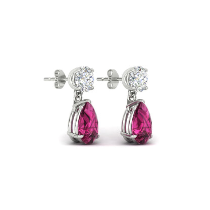 Round And Pear Drop Stud Earrings Fascinating Diamonds