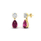 Round And Pear Drop Stud Earrings Fascinating Diamonds