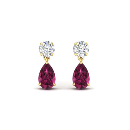 Round And Pear Drop Stud Earrings Fascinating Diamonds