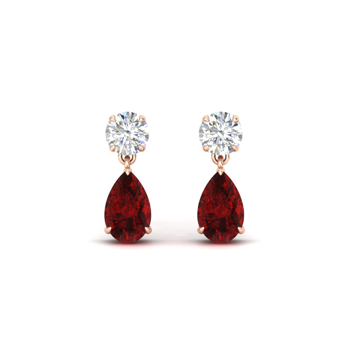 Round And Pear Drop Stud Earrings Fascinating Diamonds