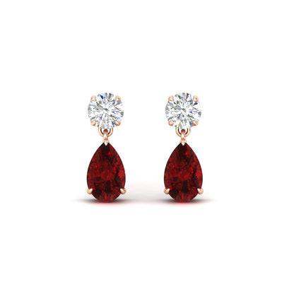 Round And Pear Drop Stud Earrings Fascinating Diamonds