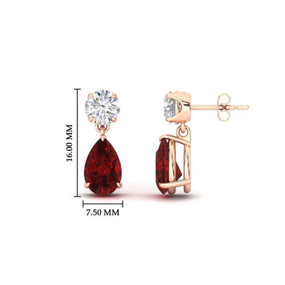Round And Pear Drop Stud Earrings Fascinating Diamonds