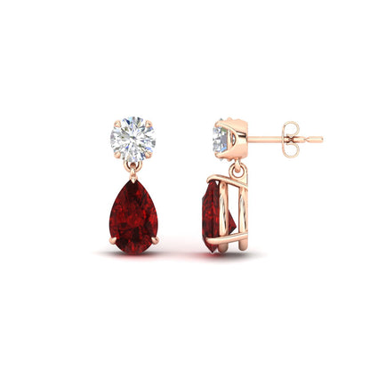 Round And Pear Drop Stud Earrings Fascinating Diamonds