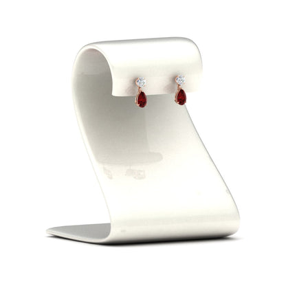 Round And Pear Drop Stud Earrings Fascinating Diamonds