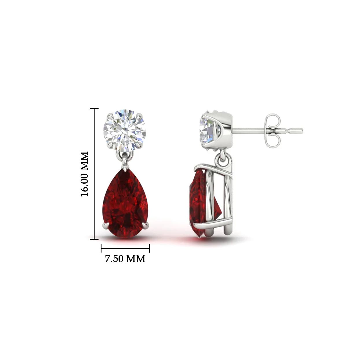 Round And Pear Drop Stud Earrings Fascinating Diamonds