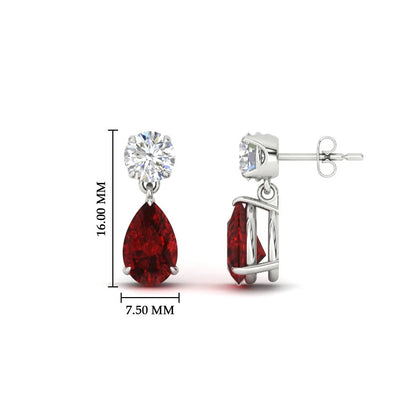 Round And Pear Drop Stud Earrings Fascinating Diamonds