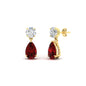Round And Pear Drop Stud Earrings Fascinating Diamonds