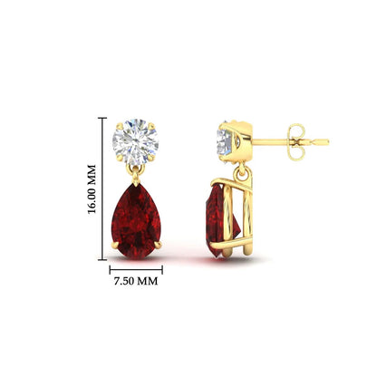 Round And Pear Drop Stud Earrings Fascinating Diamonds