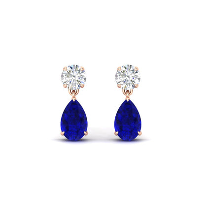 Round And Pear Drop Stud Earrings Fascinating Diamonds