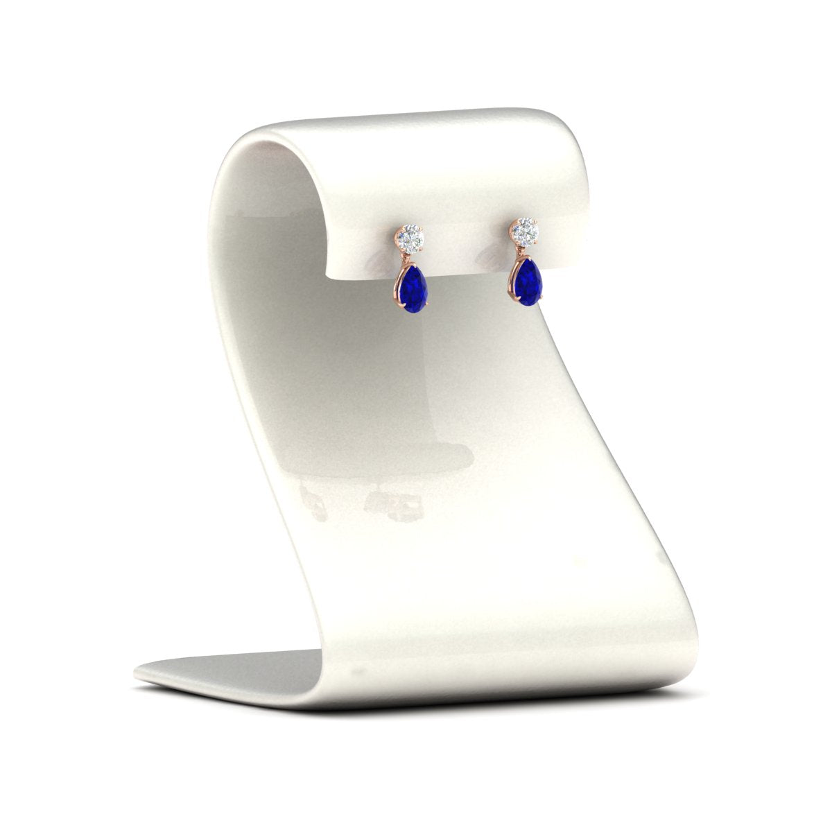 Round And Pear Drop Stud Earrings Fascinating Diamonds