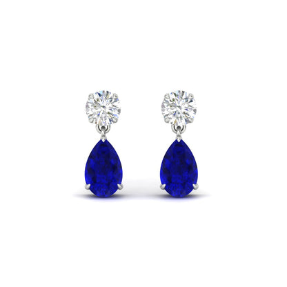 Round And Pear Drop Stud Earrings Fascinating Diamonds