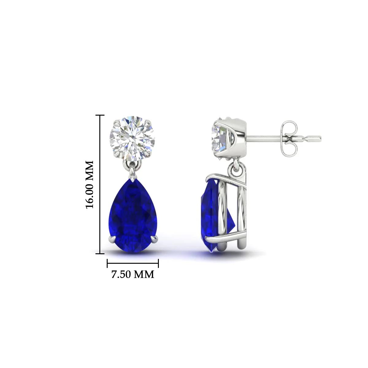 Round And Pear Drop Stud Earrings Fascinating Diamonds