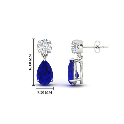 Round And Pear Drop Stud Earrings Fascinating Diamonds