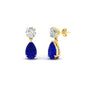 Round And Pear Drop Stud Earrings Fascinating Diamonds