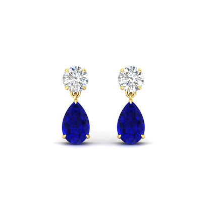 Round And Pear Drop Stud Earrings Fascinating Diamonds